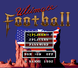 Ultimate Football (Japan) Title Screen